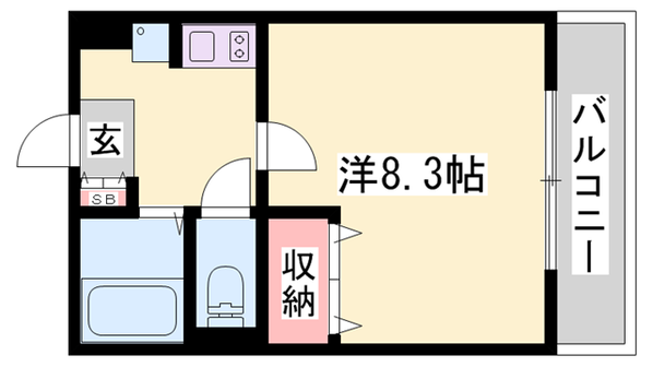 手柄駅 徒歩12分 3階の物件間取画像